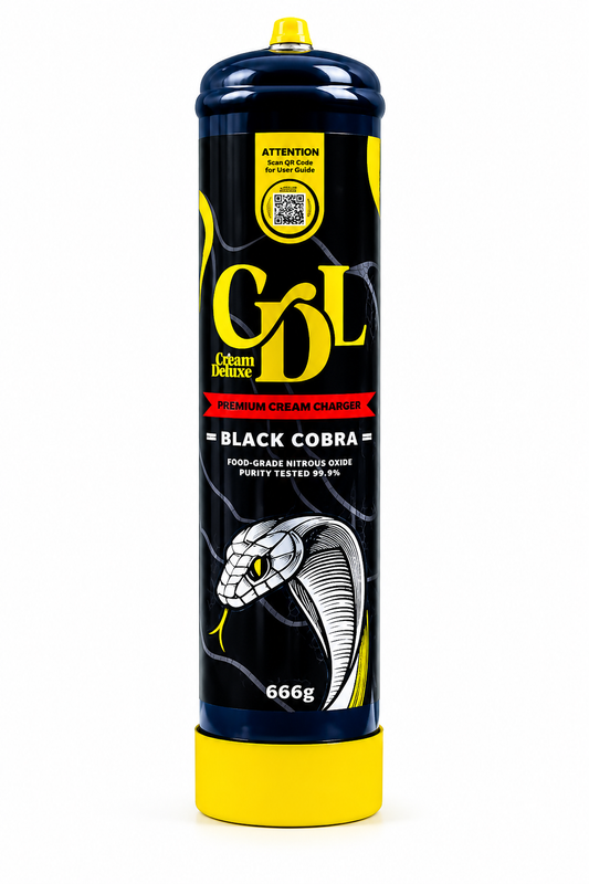 Cream Deluxe Black Cobra Edition 666g N20 Cream Charger - 1 can