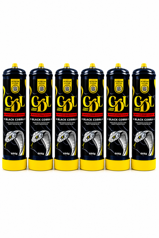 Cream Deluxe Black Cobra Edition 666g N20 Cream Charger - 6 Can